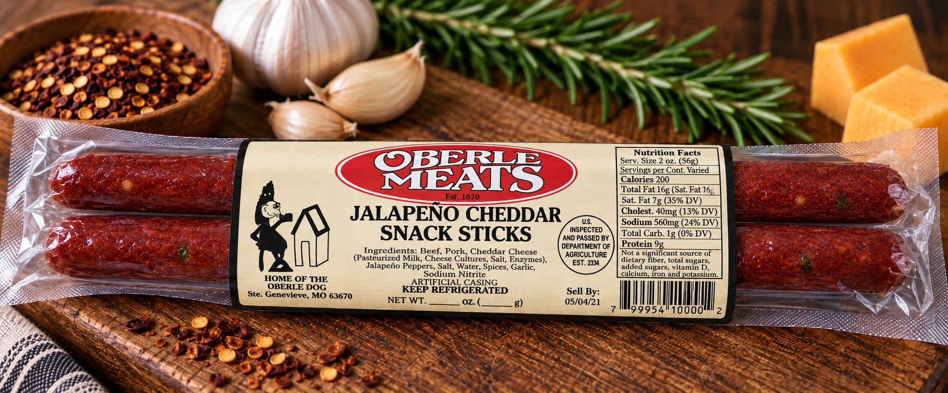 Jalapeno Cheddar Snack Sticks (2 packs of 2)